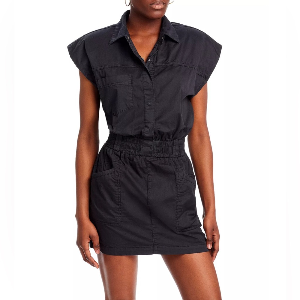 pistola Black Sleeveless Utility Mini Dress